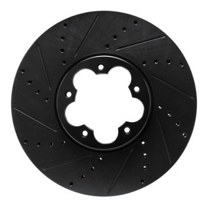 Ford Transit-350 Brake Rotor (1) - Front Left - R1 Concepts - Drilled & Slotted - Black - `20-`25